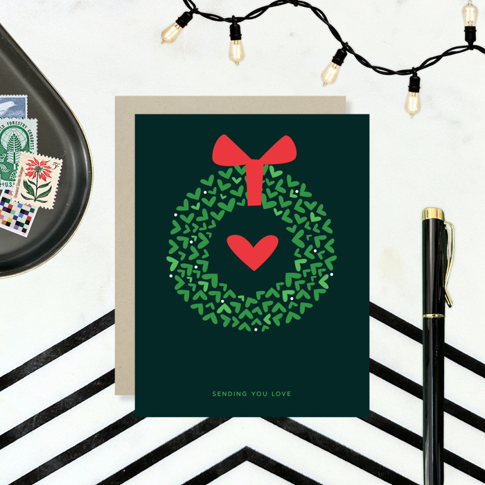 Heart Wreath Holiday Card