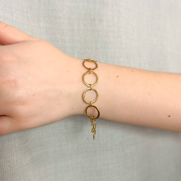 Open Circle Chain Bracelet in Silver or Vermeil: Silver
