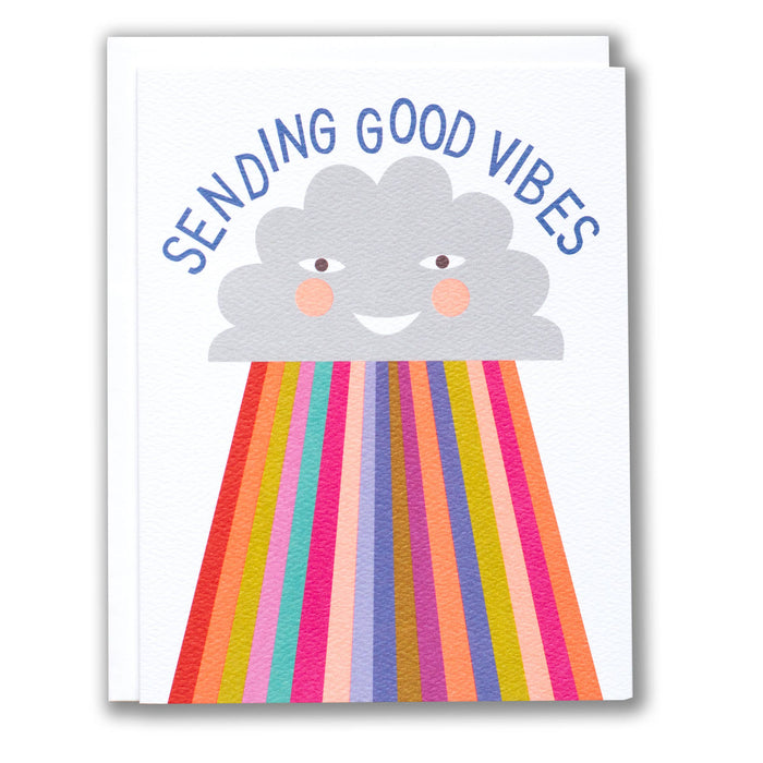 Sending Good Vibes Cloud and Rainbow Note Card