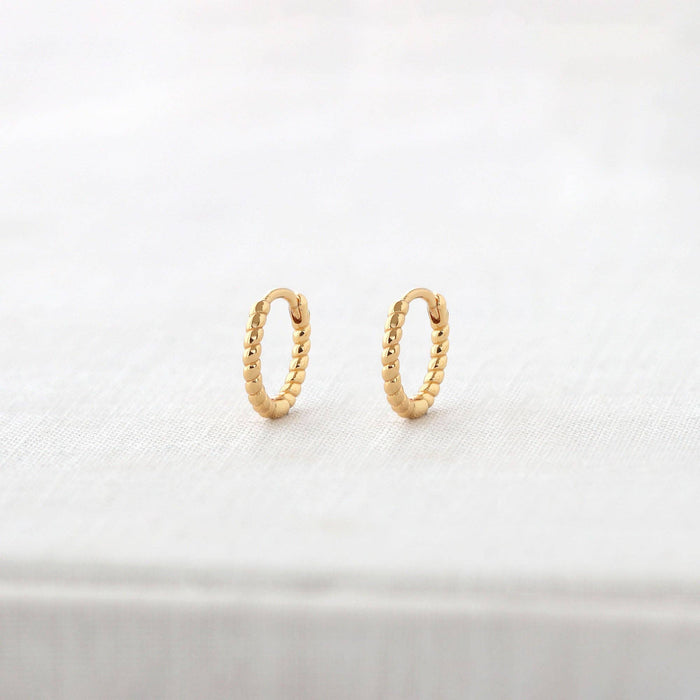 Twisted Hinged Huggie Hoop Earrings: Sterling Silver