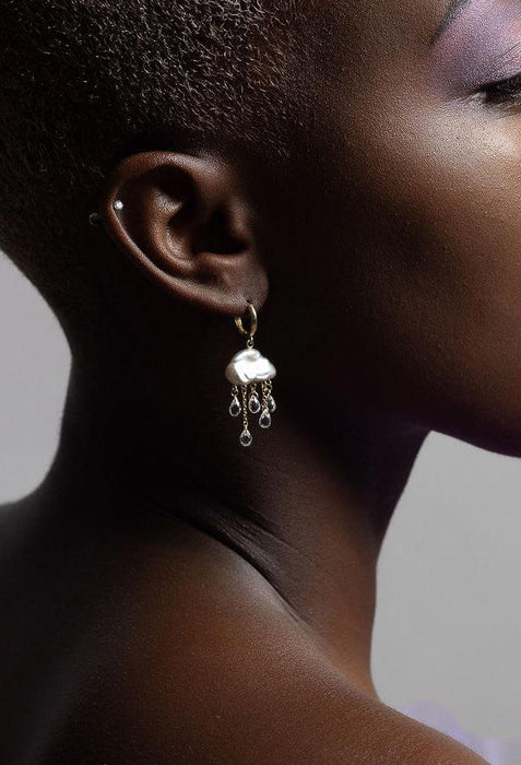 Grey Monsoon Huggie Hoops