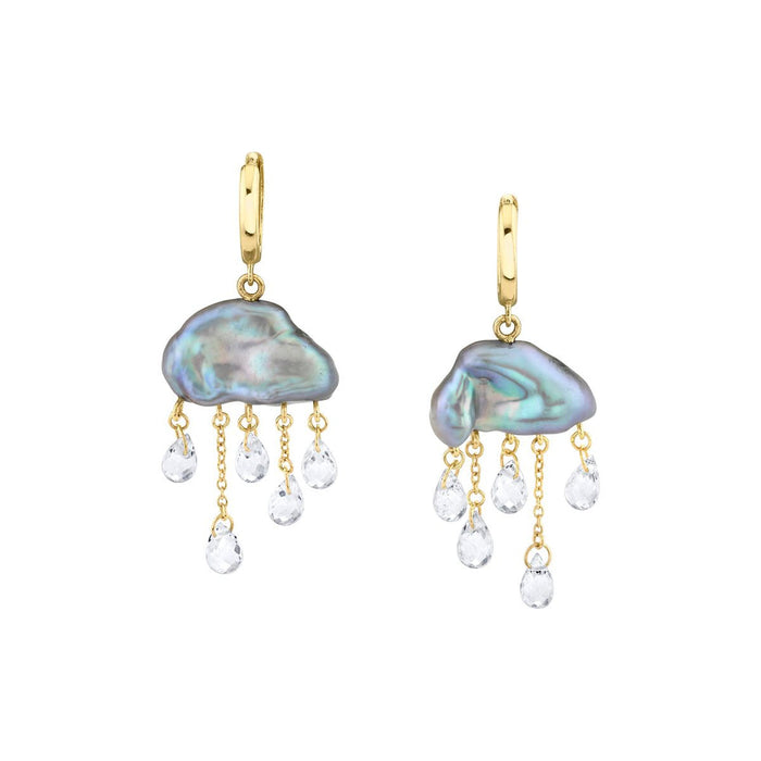 Grey Monsoon Huggie Hoops