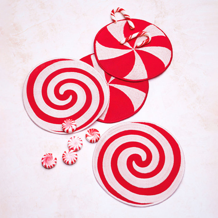 Peppermint Cocktail Napkins - Set Of 4