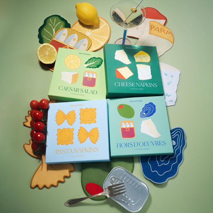 Cheese Cocktail Napkins - Set Of 4