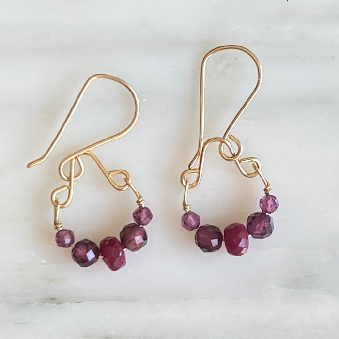 Garnet Swing Drop Earring