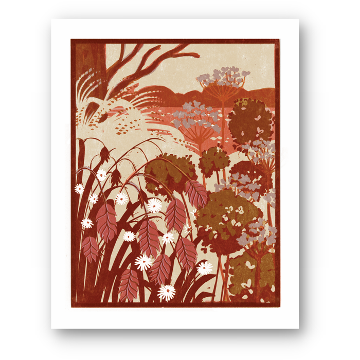 Sea Oats and Aster Art Print