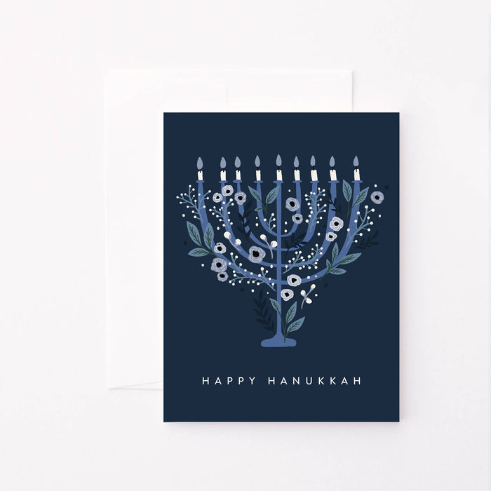 Floral Menorah Card