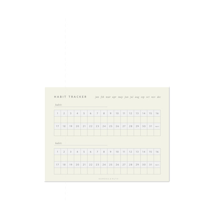 Monthly Habit Tracker Notepad