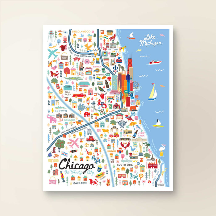 CHICAGO IL City Map Art Wall Decor City Series Print