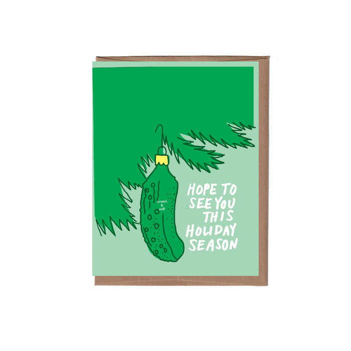 Scratch & Sniff Pickle Holiday Card