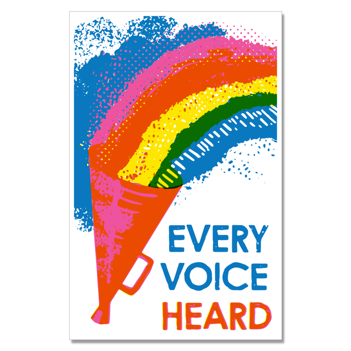 Every Voice Heard Risograph Social Change Poster