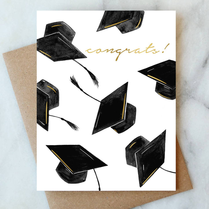 Grad Hats Congrats Card