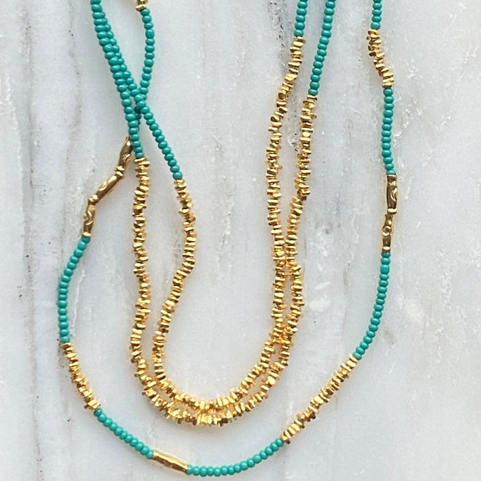 Jade Seed + Gold Vermeil Necklace
