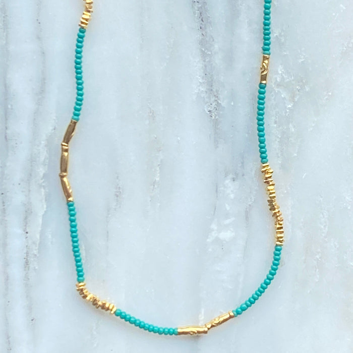 Jade Seed + Gold Vermeil Necklace
