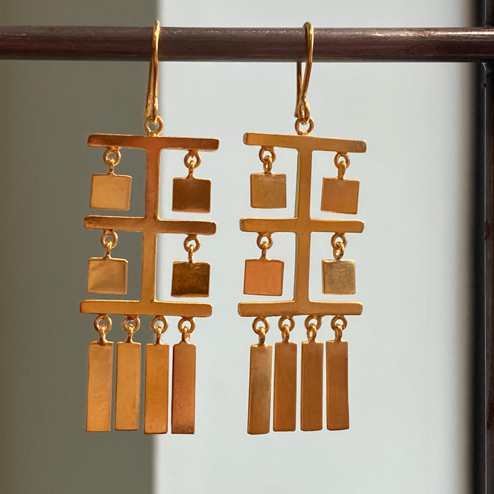 Tibetan Prayer Flag Dangle Earrings