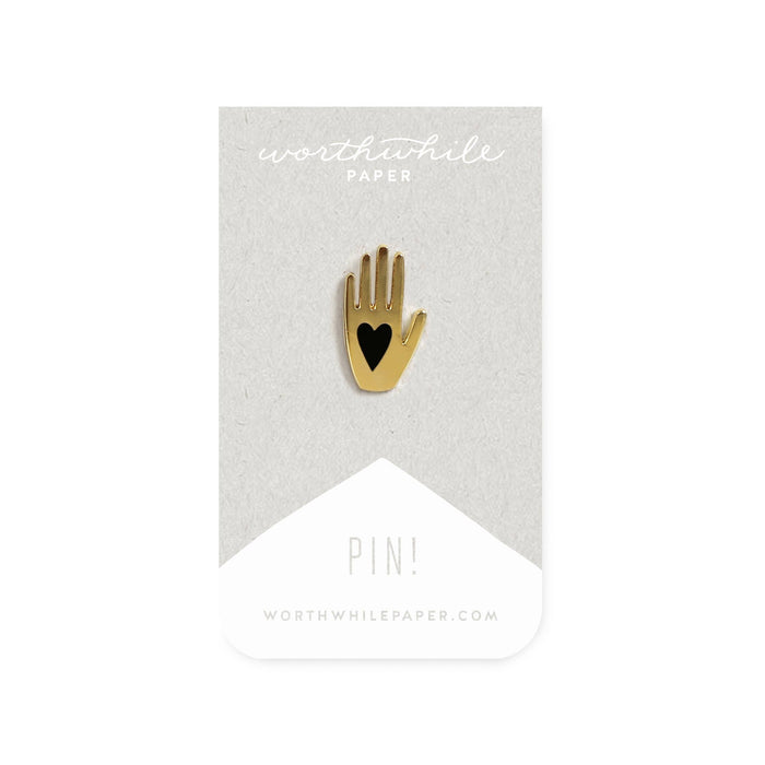 Hand + Heart Enamel Pin