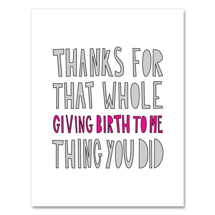 Giving Birth Mother's Day Card