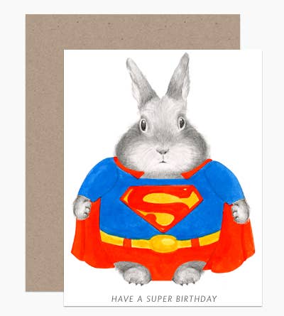 Super Bunny Birthday Card