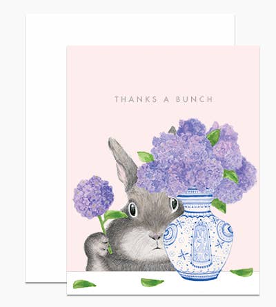 Lilac Bunny Thank You Card