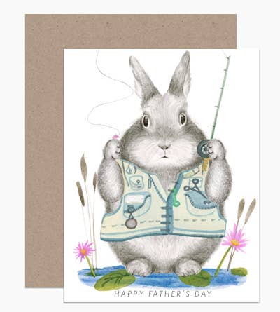 Fishing Dad Bunny Card