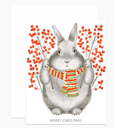 Winterberry Bunny Card
