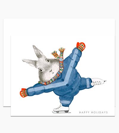 Bunny Skating in a Snowsuit Card
