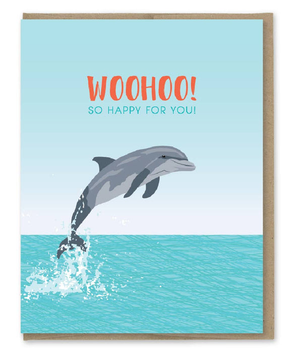 Woohoo Dolphin Congratulations Card