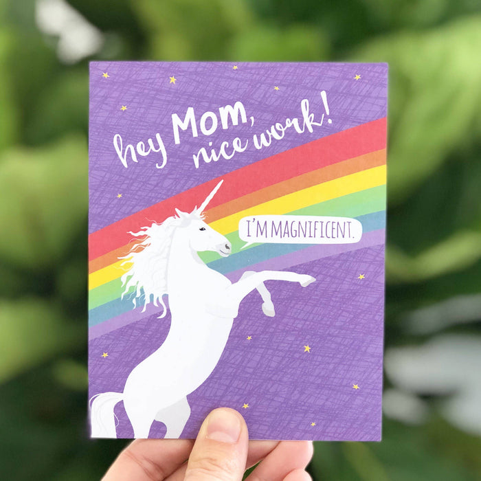 Mom Magnificent Unicorn Card