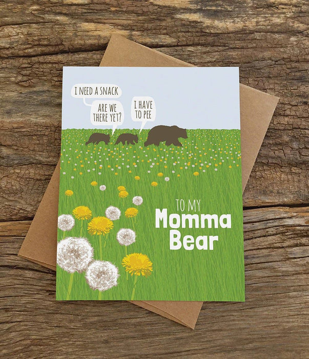 Momma Bear Dandelions Card