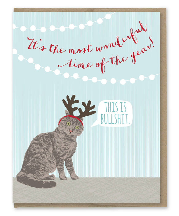 Cat Antlers and Wonderful Time Card