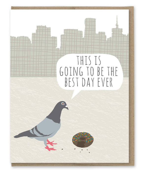 Pigeon Donut Birthday Card