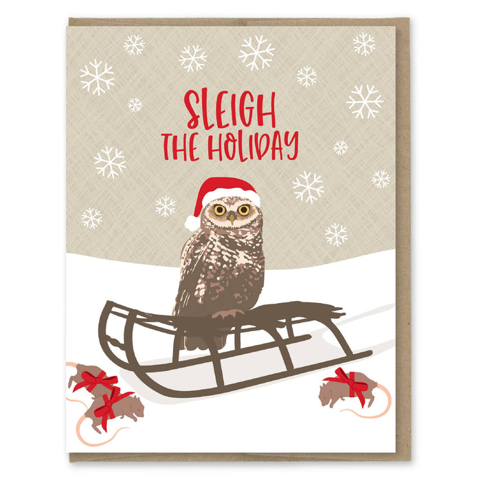 Sleigh The Holiday Owl Card