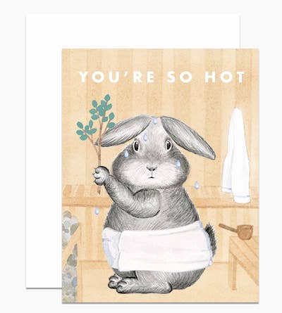 Bunny in a Sauna Card