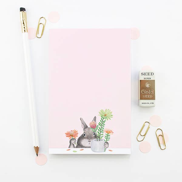 Bunny Arranging Protea - Notepad