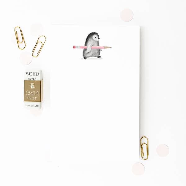 Penguin with a Pencil Notepad – virtu