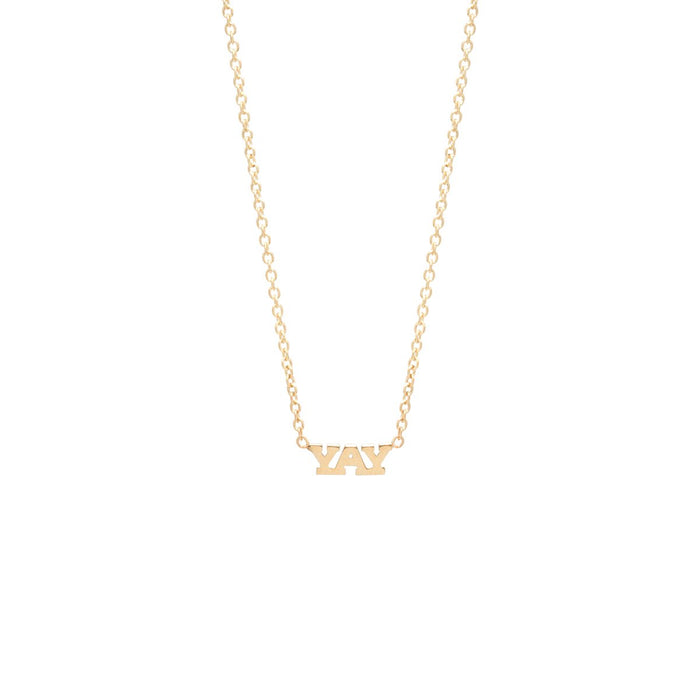 14kt Itty Bitty YAY Necklace
