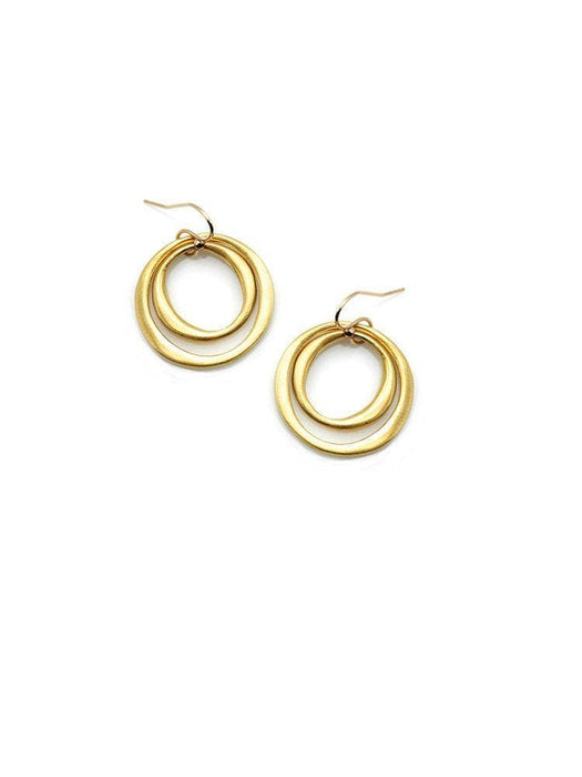 Double Gold Circles Earrings