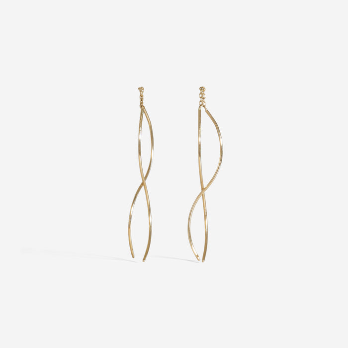 Curved Thread Through Earrings