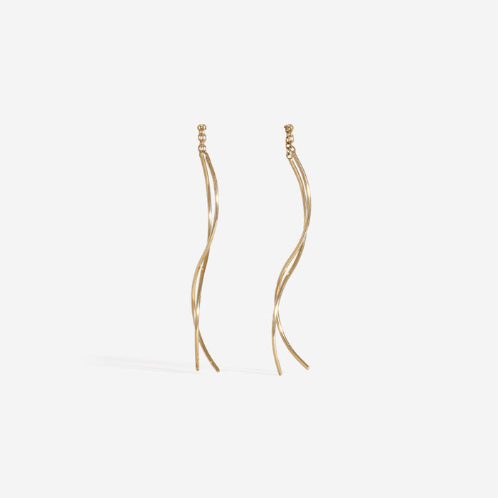 Curved Thread Through Earrings