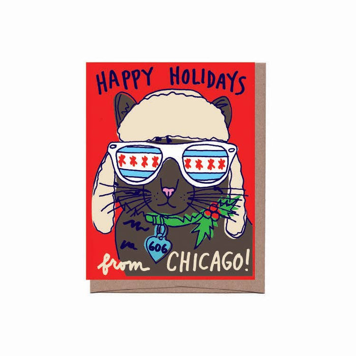 Chicago Cat Holiday Card, Box of 8