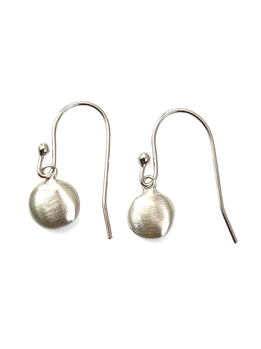 tiny disc earrings, silver
