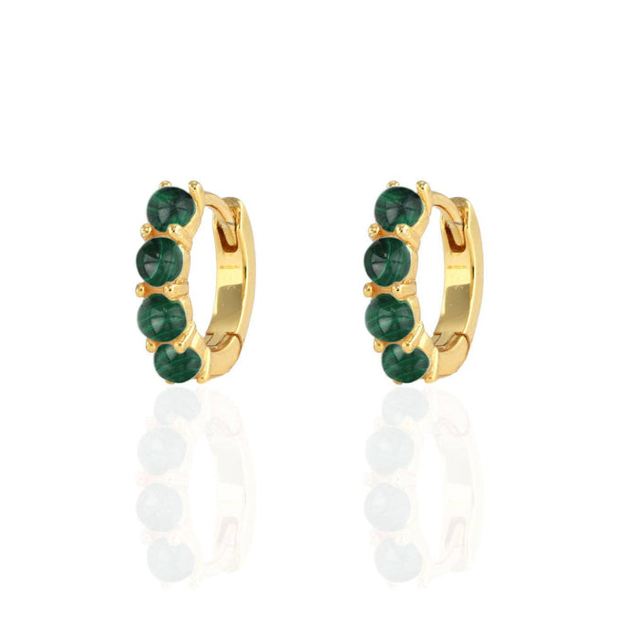Gemstone Huggie Hoop Earrings