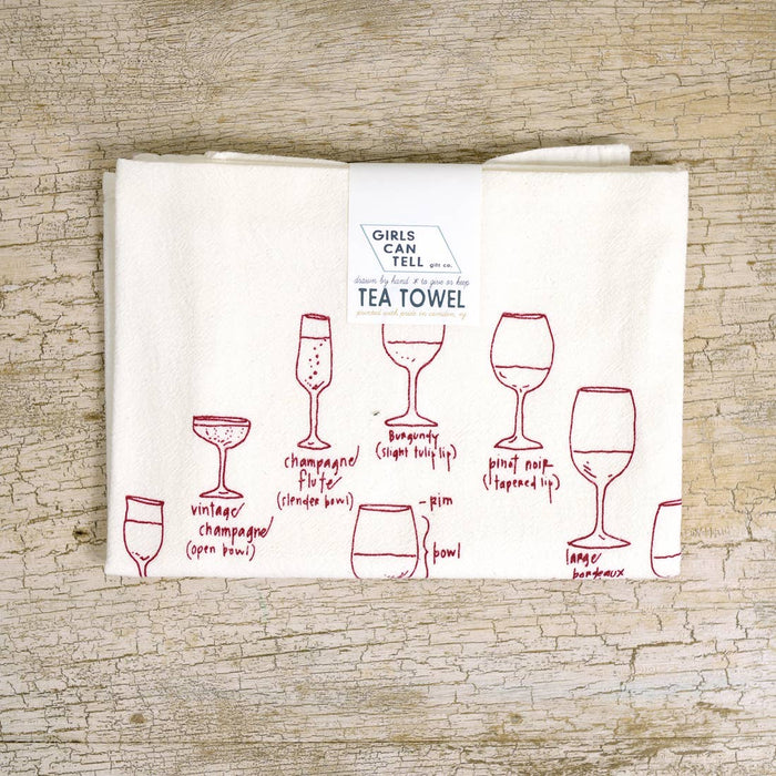 Wine Glasses Tea Towel