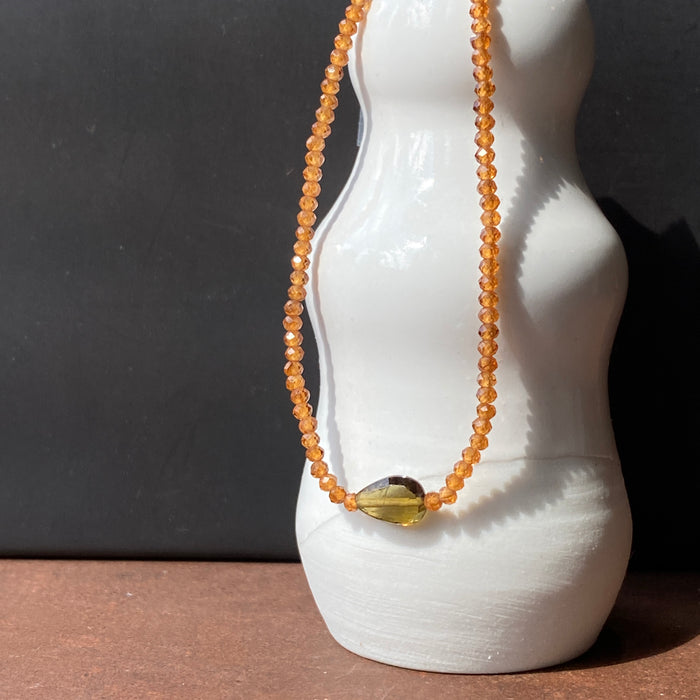 Hessonite Garnet + Tourmaline Bracelet