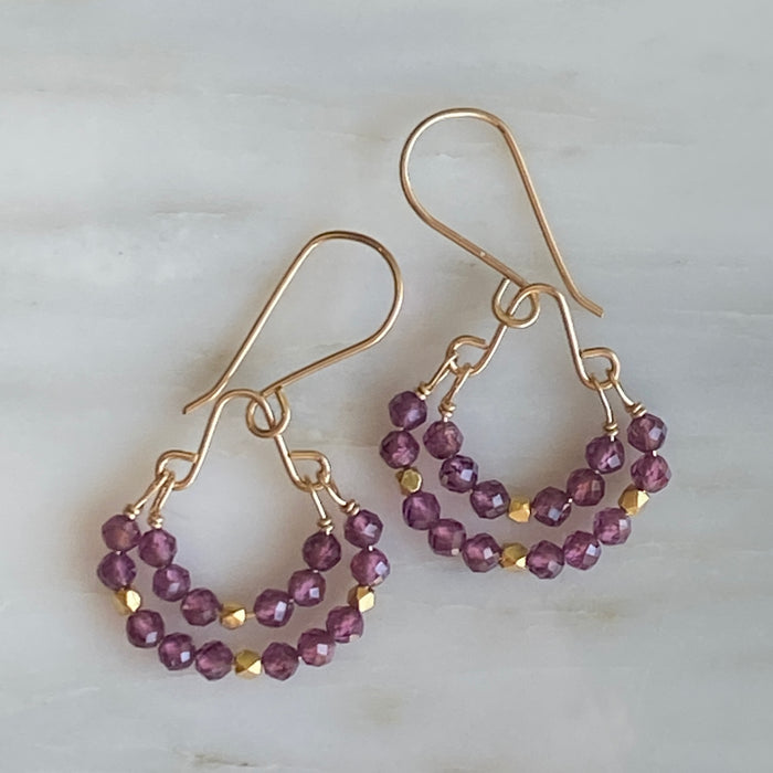 Garnet Swing Drop Earring