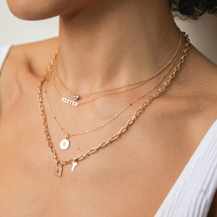14kt Itty Bitty Sister Necklace
