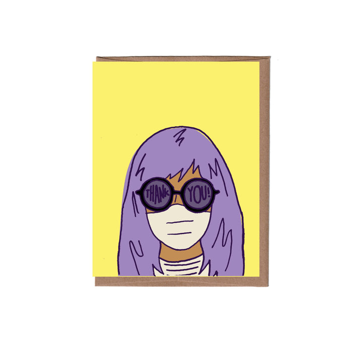 Girl with Mask Thank You - Box of 6