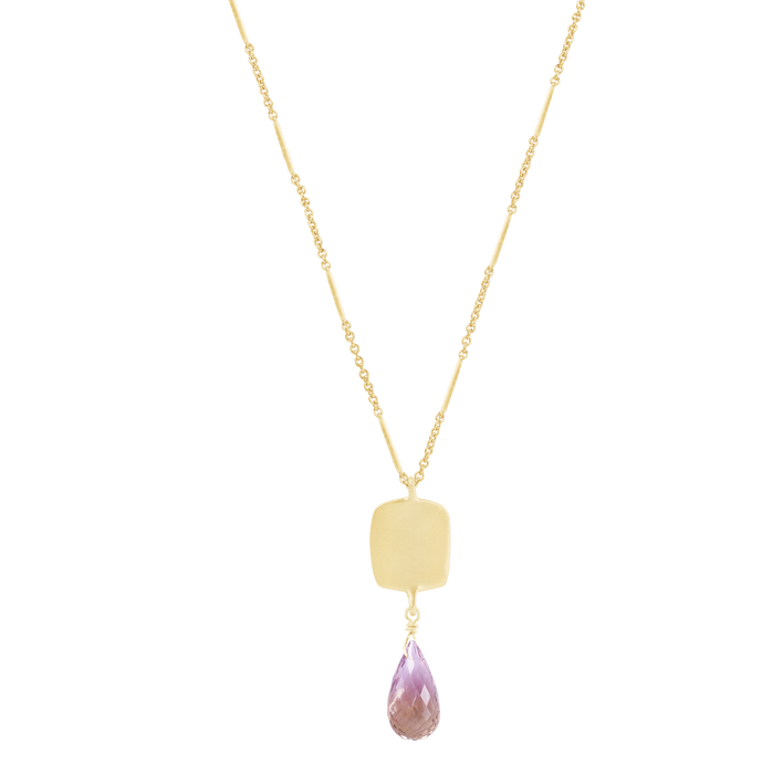 medium square w. ametrine necklace