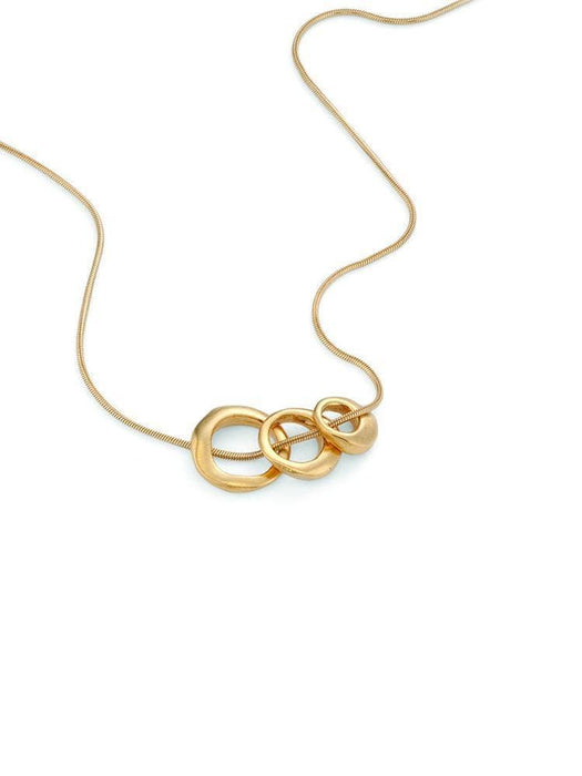 Three Rings Necklace, Gold Vermeil