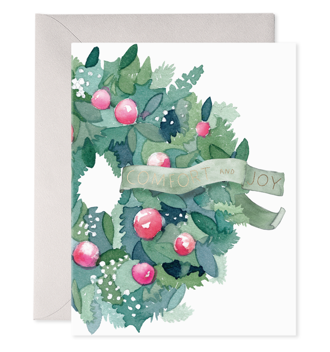 Comfort and Joy Wreath Card